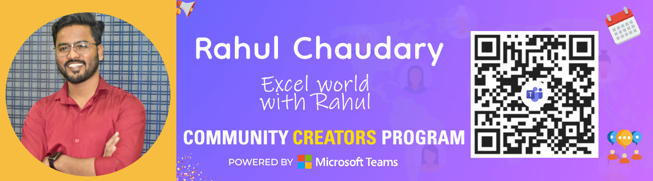 Rahul Banner Image | Community Creators Program | Microsoft